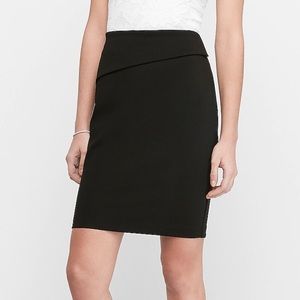 High Waisted Fold-Over Waistband Pencil Skirt